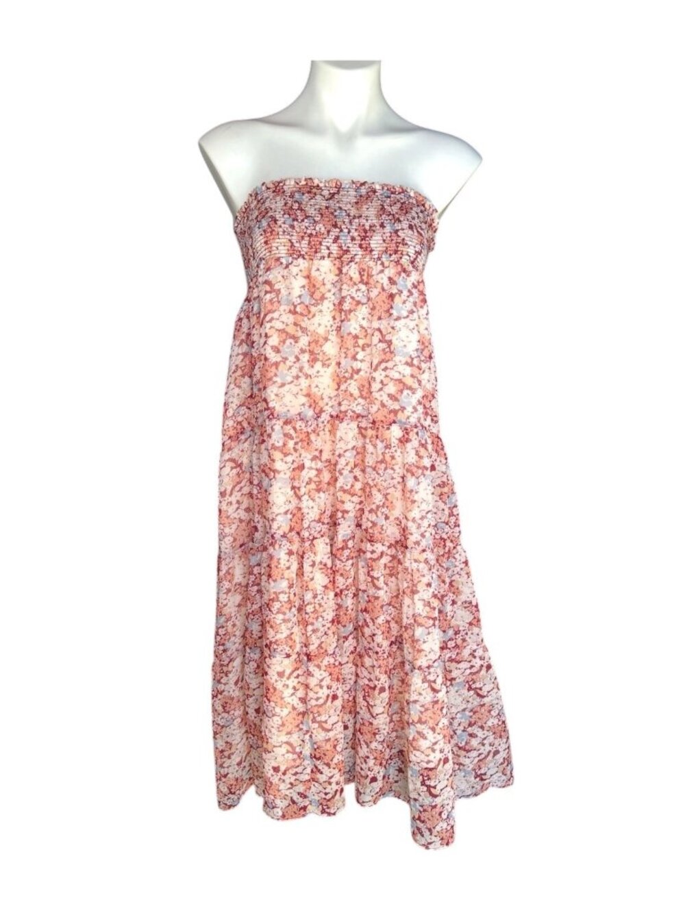 Lauren Ralph Lauren Womens Size 14W Floral Tiered Maxi Skirt Elasticize Waist - Picture 4 of 16